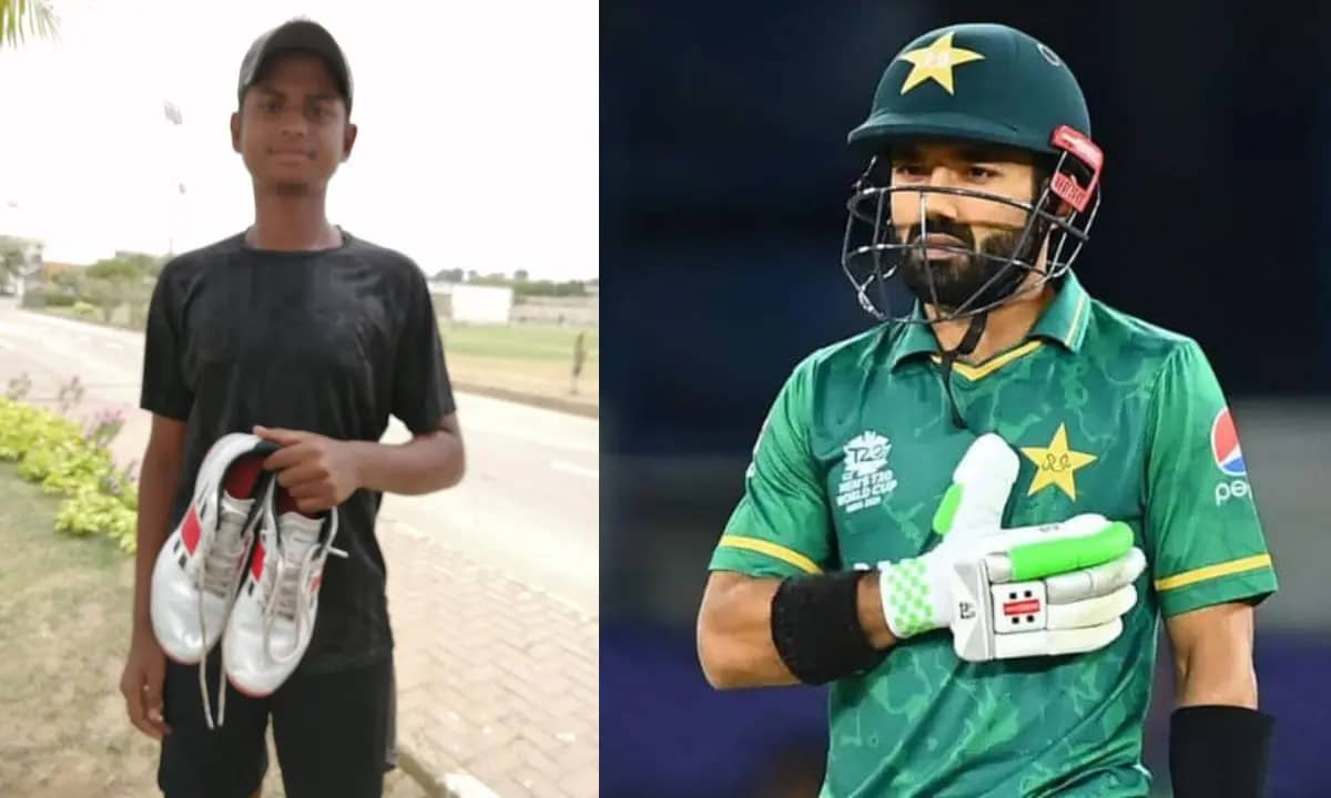 Mohammad Rizwan Gifted a Shoe Worth 50000 rupees to the Practicing Bowler